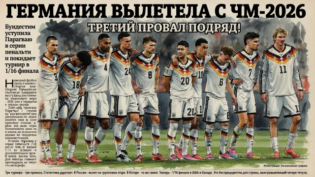 Германия вылетела с ЧМ-2026. Третий провал подряд!